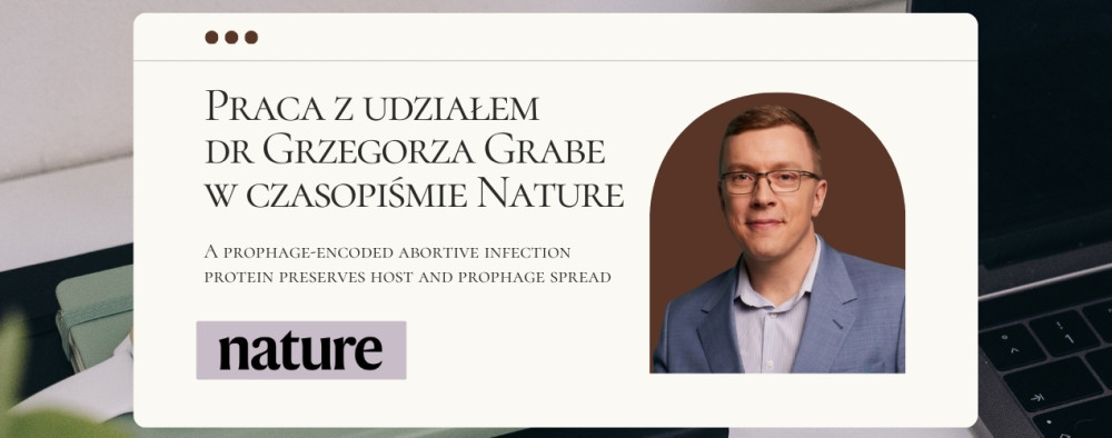 zdjęcie dr Grzegorza Grabe i tytuł publikacji