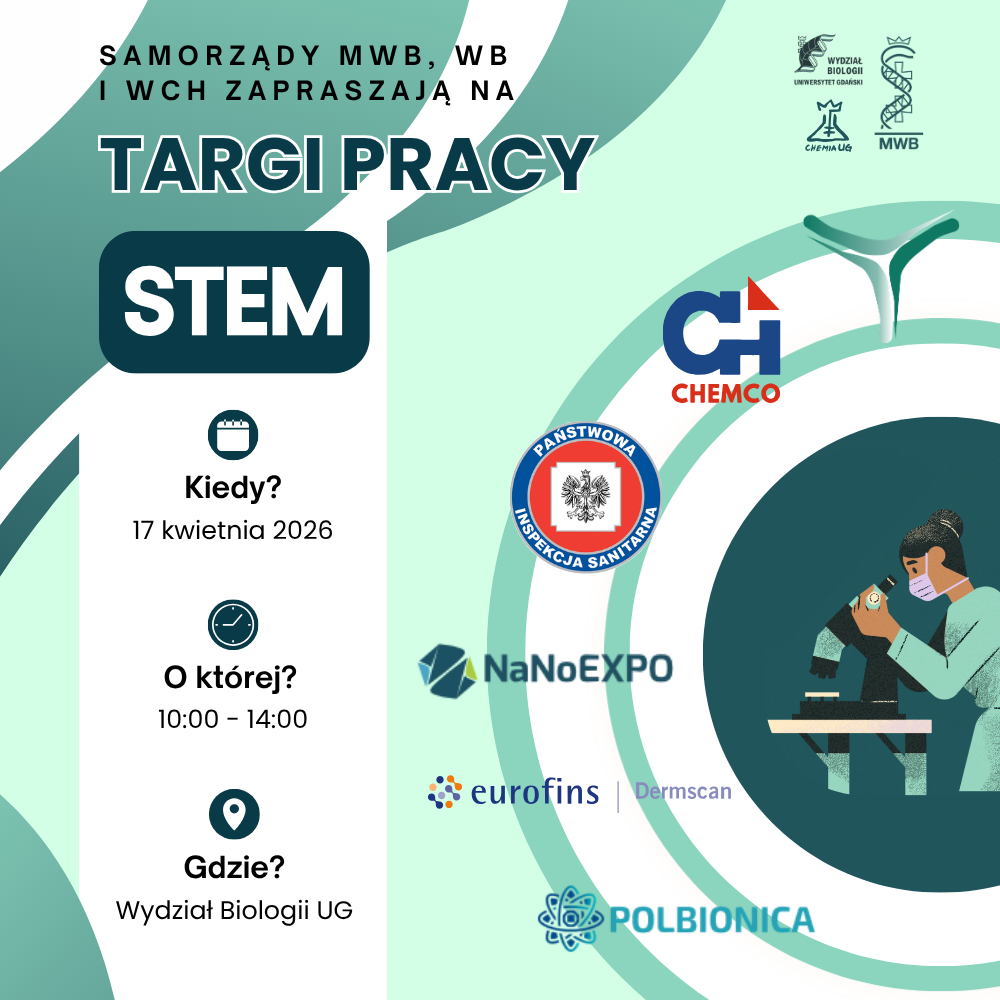 Plakat zapraszający na targi pracy dla trzech wydziałów