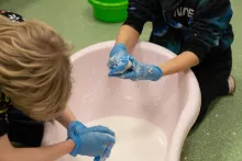 Noc Biologów stanowisko z mąką ziemniaczaną