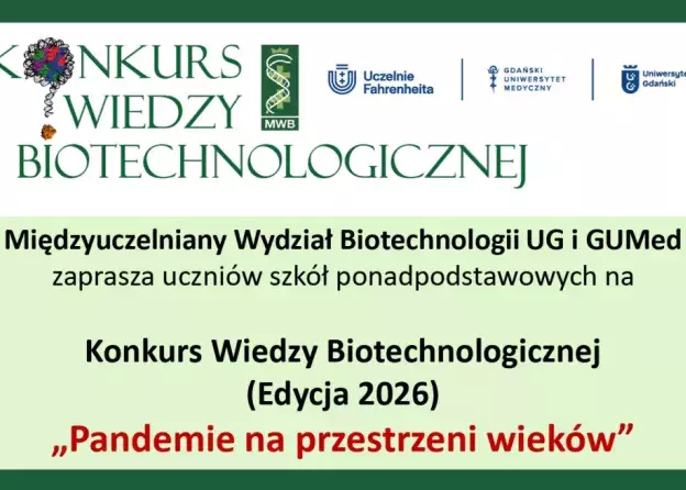 Konkurs Wiedzy Biotechnologicznej dla uczniów szkół ponadpodstawowych